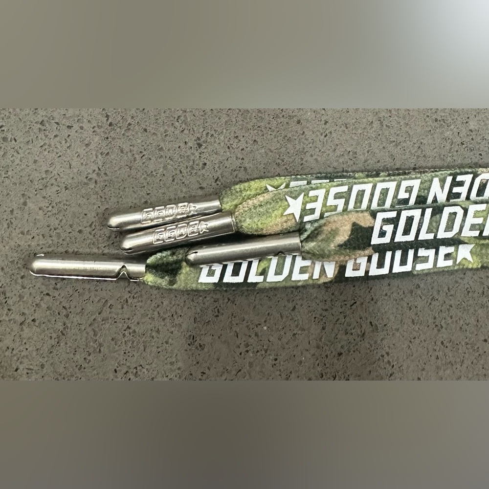 Men’s Golden Goose Green Camouflage Shoelaces